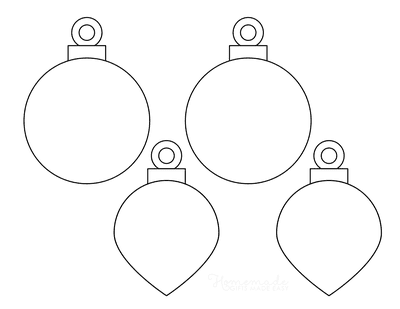 Christmas Ornaments Coloring Pages Blank Round Drop Templates