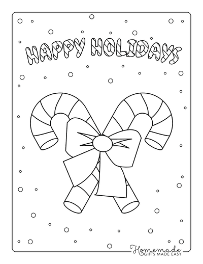 Christmas Ornaments Coloring Pages Candy Canes With Bow