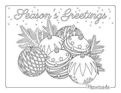 Christmas Ornaments Coloring Pages Decorative Baubles Fir Intricate