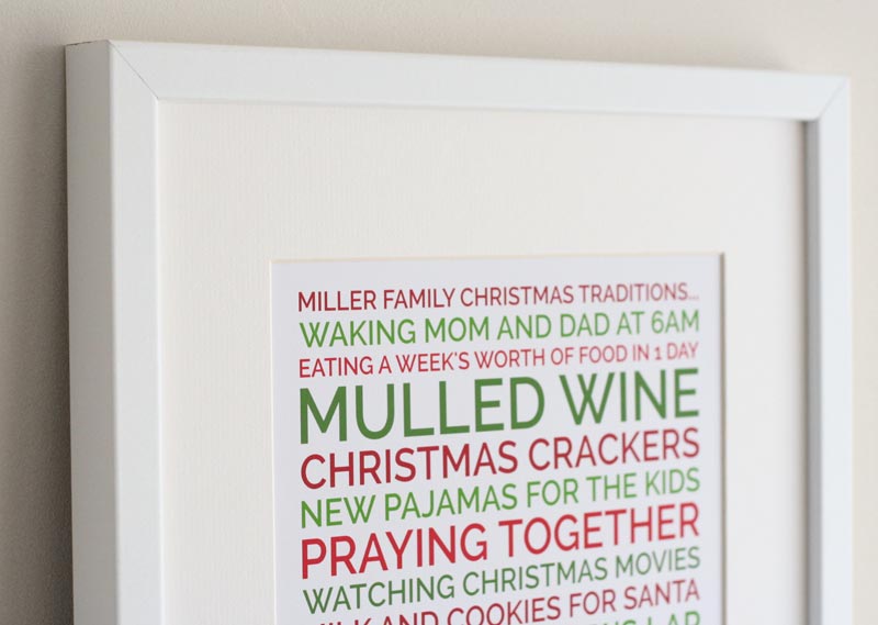 Create a personalized Christmas traditions poster