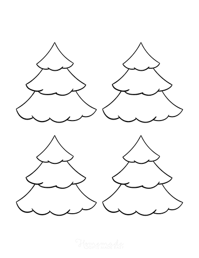 Christmas Tree Coloring Page Blank Tree to Color Small
