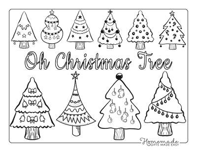 Christmas Tree Coloring Page Simple Cute Christmas Tree Outlines