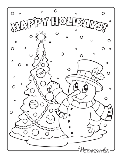 Christmas Tree Coloring Pages for Kids & Adults