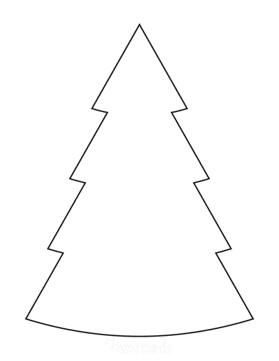 Christmas Tree Template Basic Blank Outline Curved