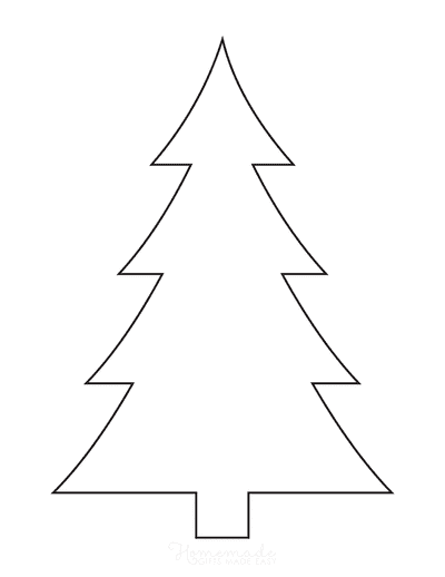 Christmas Tree Template Basic Blank Outline Curved Branches