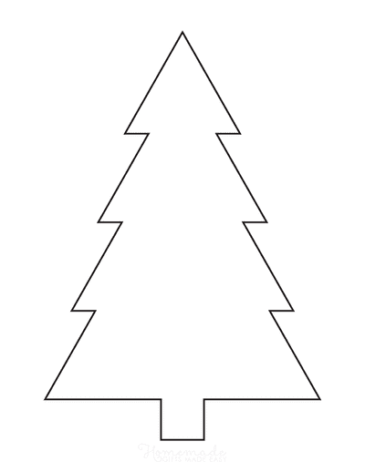 Christmas Tree Template Basic Blank Outline Pointed Corners