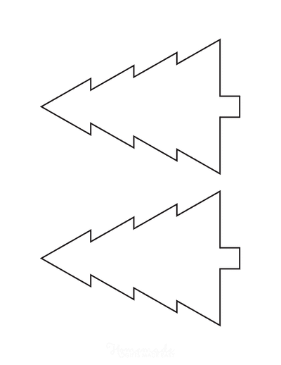 Christmas Tree Template Basic Blank Outline Pointed Corners Medium