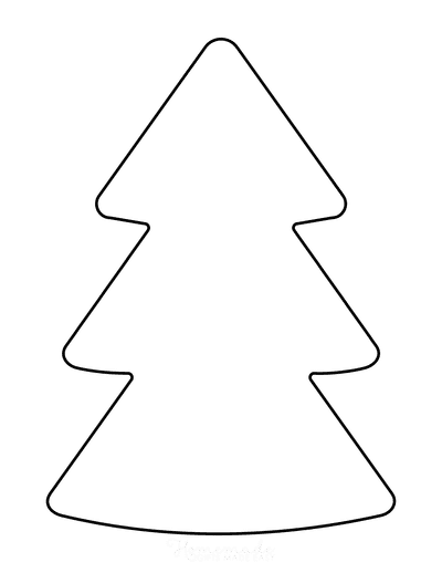 Christmas Tree Template Basic Rounded Corners Outline