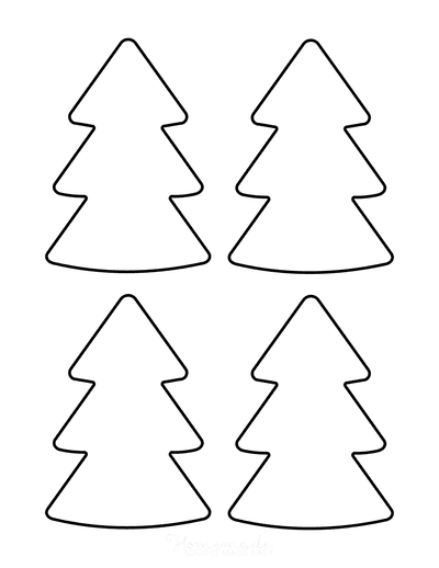 Christmas Tree Template Basic Rounded Corners Outline Small