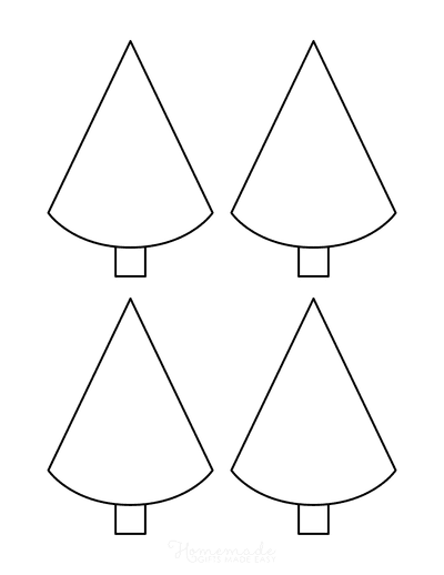 Christmas Tree Template Blank Outline Conical Small
