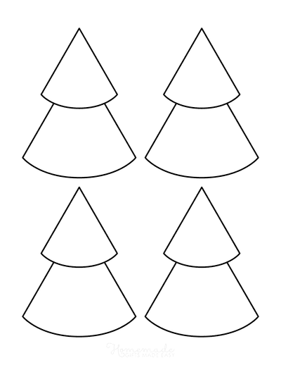 Christmas Tree Template Blank Outline Layered Conical Small