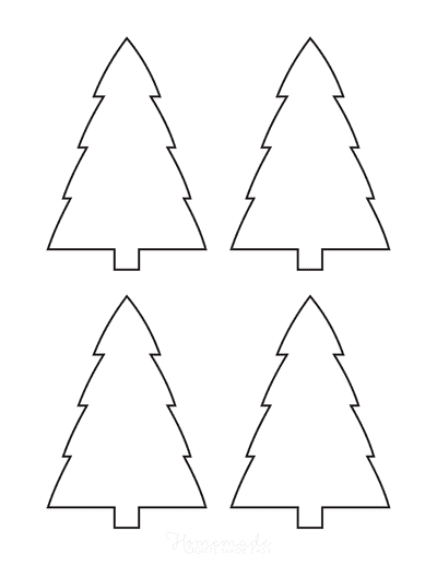 Christmas Tree Template Blank Outline Tiered Small