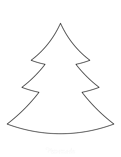 Christmas Tree Template Blank Outline Wide