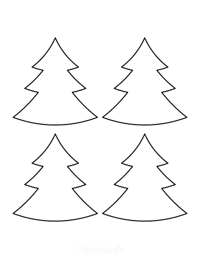Christmas Tree Template Blank Outline Wide Small