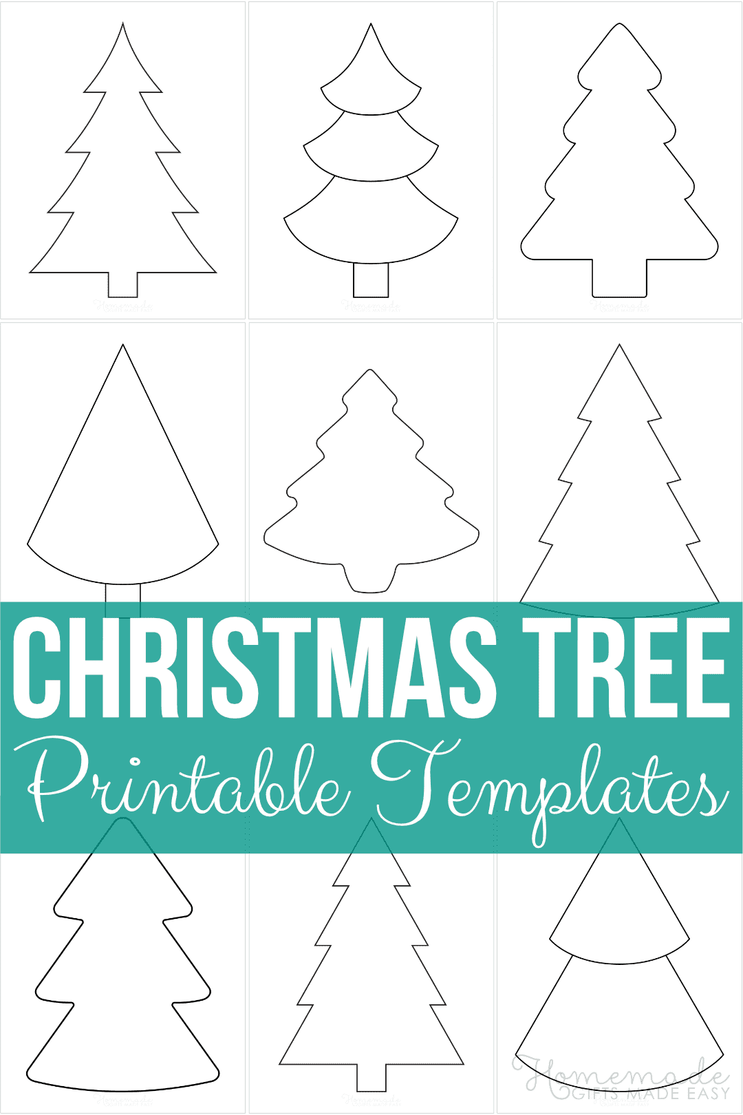 Christmas Tree Templates Free Printable Outlines Patterns In All Shapes Sizes