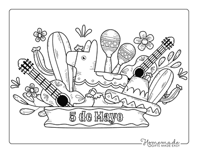 Cinco De Mayo Coloring Pages Easy Cinco De Mayo Mexican Pinata Drawing to Color