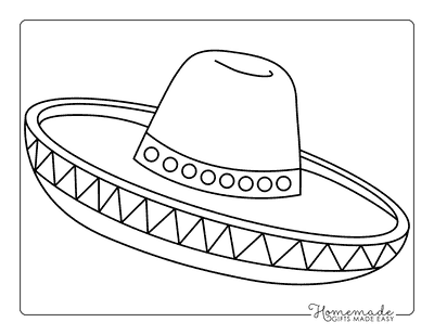 Cinco De Mayo Coloring Pages Traditional Mexican Sombrero Drawing Easy