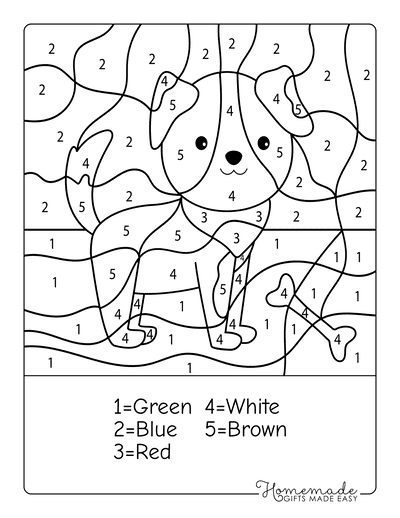 free color by number printables for kids