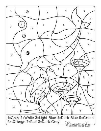 Adult Color by Number Printable PDF Printable Coloring Pages