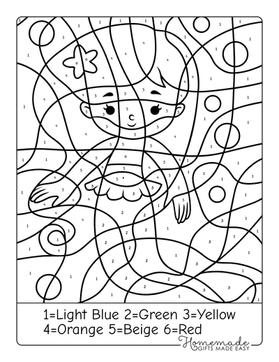 colour by numbers coloring pages