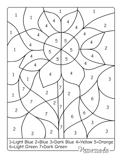 colour by numbers coloring pages