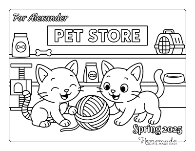 Coloring Contest Spring 2025 Adorable Kittens Playing in Store for Alexander
