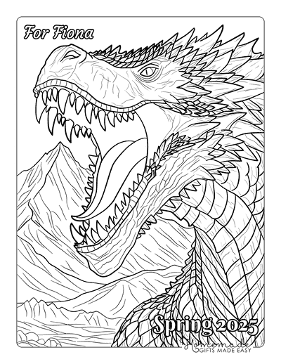 Coloring Contest Spring 2025 Realistic Dragon for Fiona