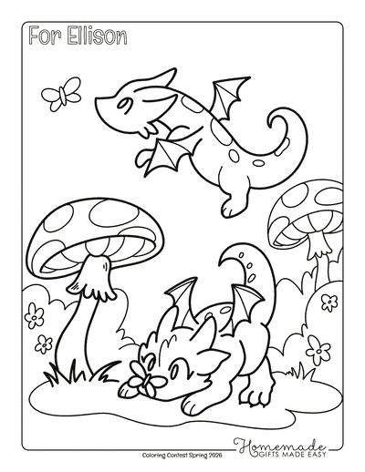 Coloring Contest Spring 2026 Prize Coloring Page Ellison Dragons