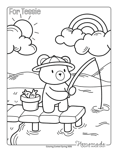 Coloring Contest Spring 2026 Prize Coloring Page Tessie Bear