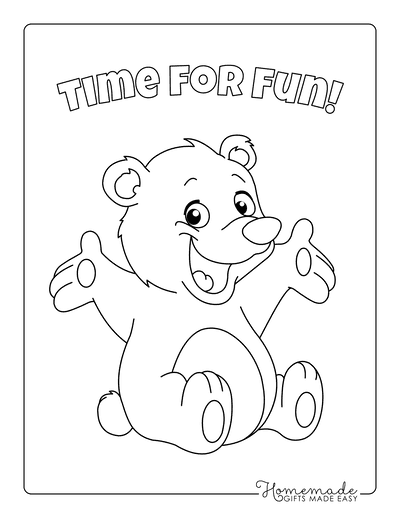 Coloring Pages for Boys Teddy Bear Time for Fun