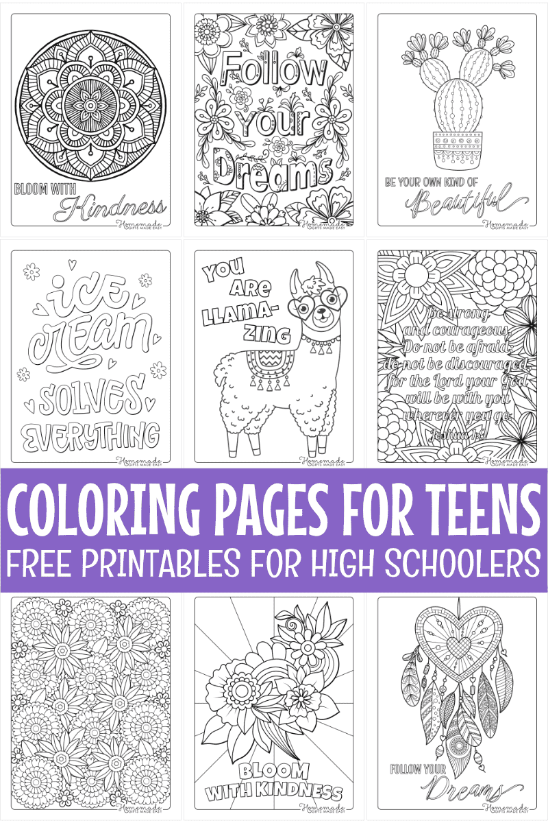 Coloring Pages For Teenagers Download Free Printable