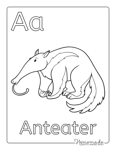 Coloring Sheets for Kindergartners Alphabet a Anteater