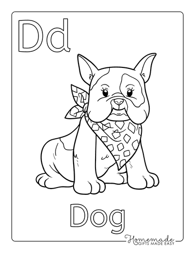 Coloring Sheets for Kindergartners Alphabet D Dog