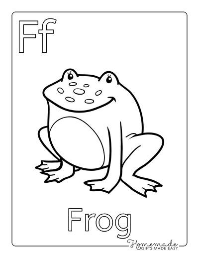 Coloring Sheets for Kindergartners Alphabet F Frog
