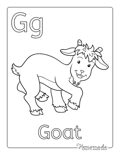 Coloring Sheets for Kindergartners Alphabet G Goat