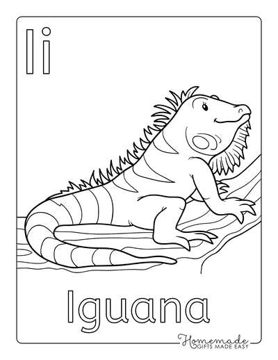 Coloring Sheets for Kindergartners Alphabet I Iguana