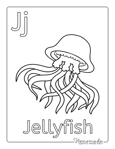 Coloring Sheets for Kindergartners Alphabet J Jellyfish