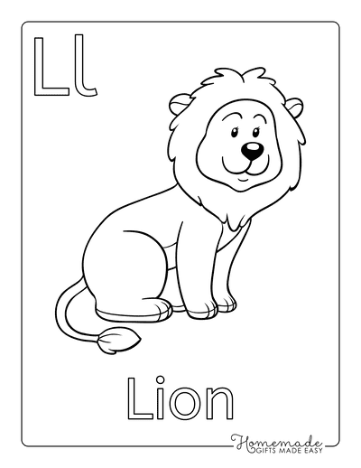Coloring Sheets for Kindergartners Alphabet L Lion