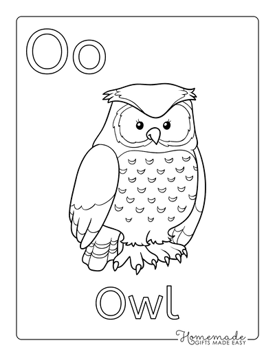 Coloring Sheets for Kindergartners Alphabet O Owl