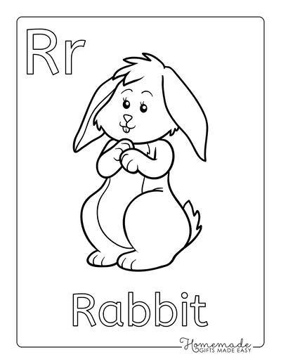 Coloring Sheets for Kindergartners Alphabet R Rabbit