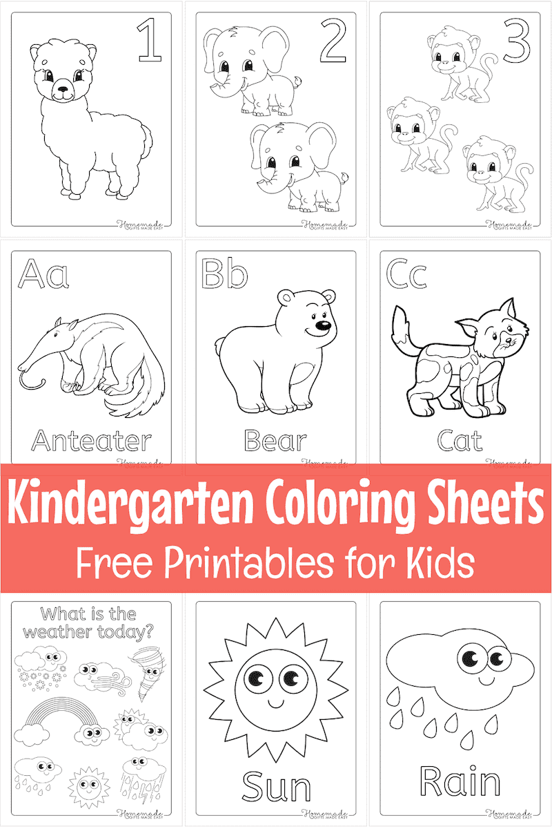 free coloring sheets for kindergartners