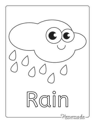 Coloring Sheets for Kindergartners Rain