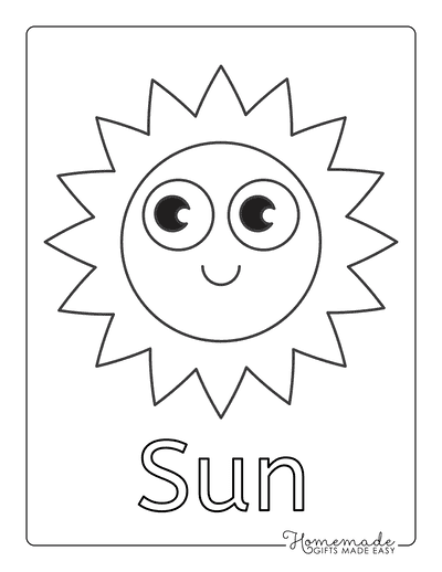 Coloring Sheets for Kindergartners Sun