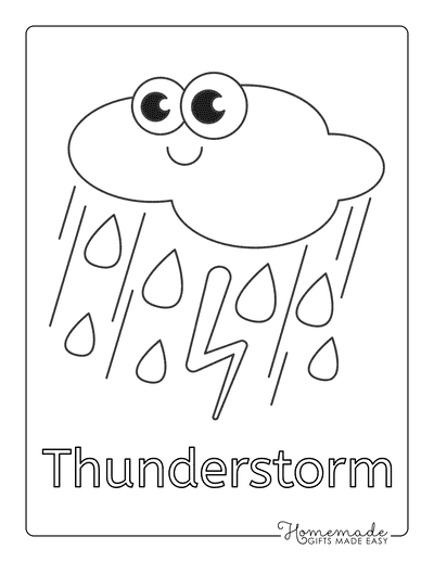Coloring Sheets for Kindergartners Thunderstorm