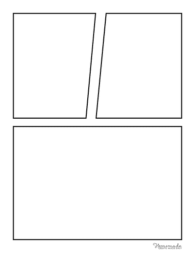 Comic Strip Templates Blank 3 Panel Manga Graphic Novel Template V1