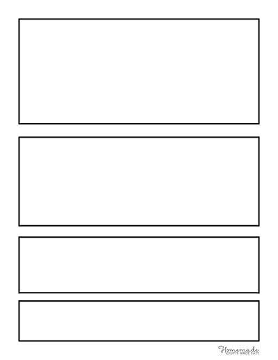 Comic Strip Templates Blank 4 Panel Manga Graphic Novel Template V4