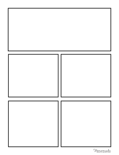 Comic Strip Templates Blank 5 Panel Manga Graphic Novel Template V1