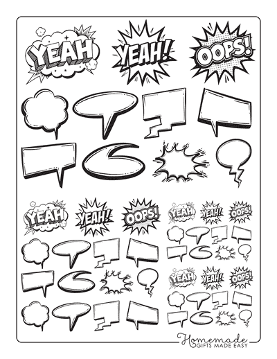 Comic Strip Templates Graphic Novel Stickers and Quote Bubbles