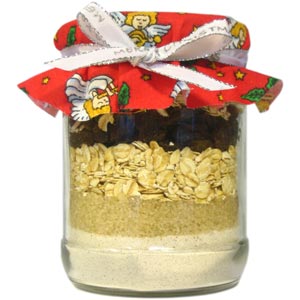 homemade food gifts in a jar oatmeal holiday cookies