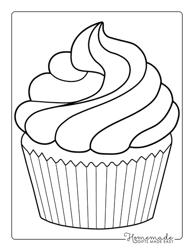 Cupcake Coloring Pages Simple Blank Cupcake Template Outline to Color